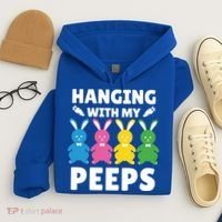 Cute Bunnies Hanging With My Peeps Cool Gift Hoodie thumb 4