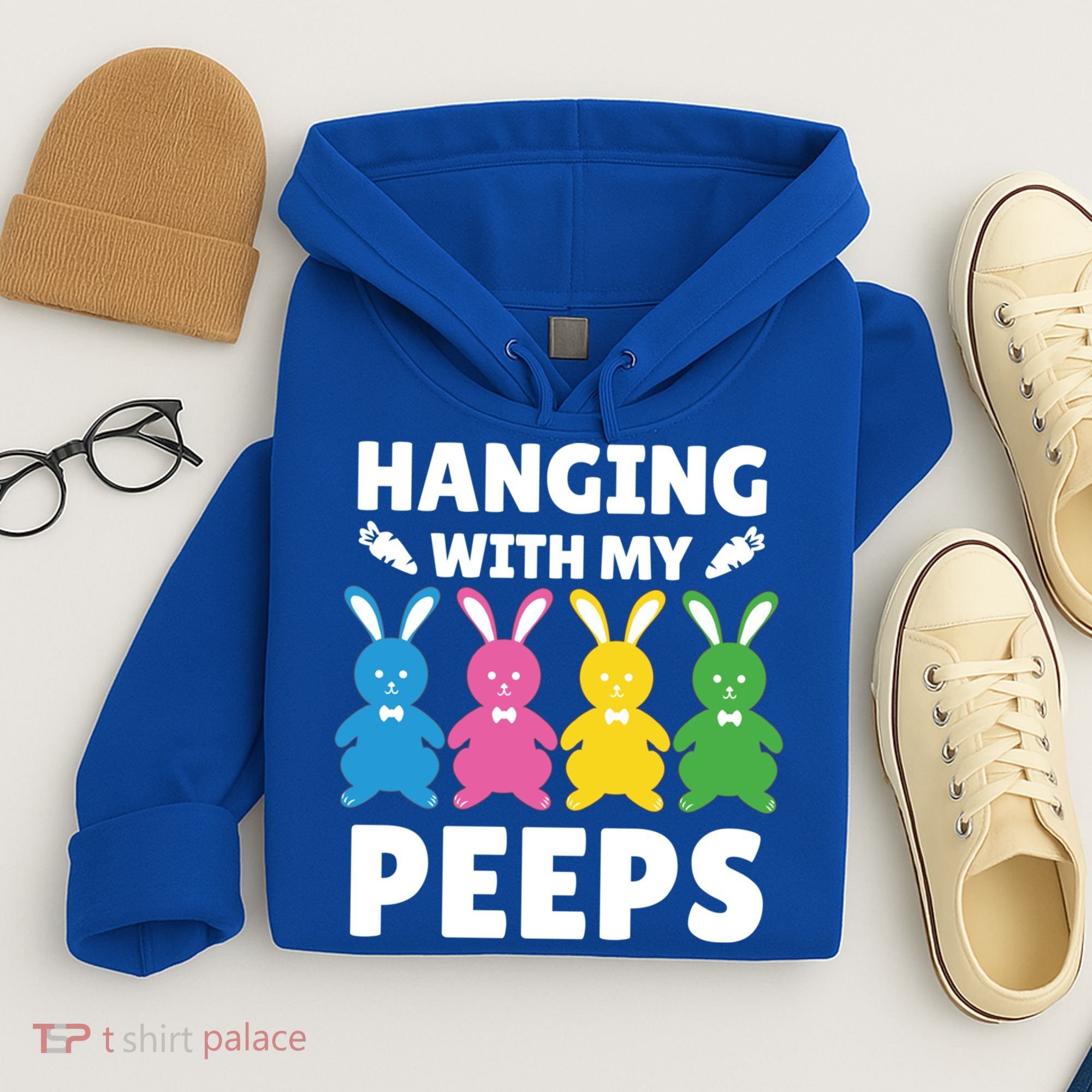 Cute Bunnies Hanging With My Peeps Cool Gift Hoodie