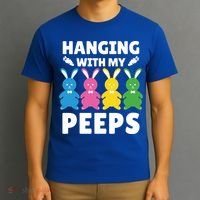 Cute Bunnies Hanging With My Peeps Cool Gift T-Shirt thumb 3