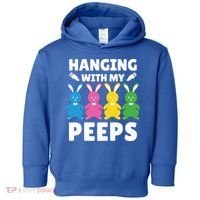 Cute Bunnies Hanging With My Peeps Cool Gift Toddler Hoodie thumb 0