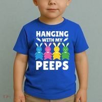 Cute Bunnies Hanging With My Peeps Cool Gift Toddler T-Shirt thumb 2