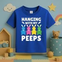 Cute Bunnies Hanging With My Peeps Cool Gift Toddler T-Shirt thumb 3
