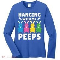 Cute Bunnies Hanging With My Peeps Cool Gift Women's Long Sleeve Shirt thumb 0