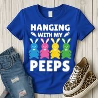 Cute Bunnies Hanging With My Peeps Cool Gift Women's T-Shirt thumb 3