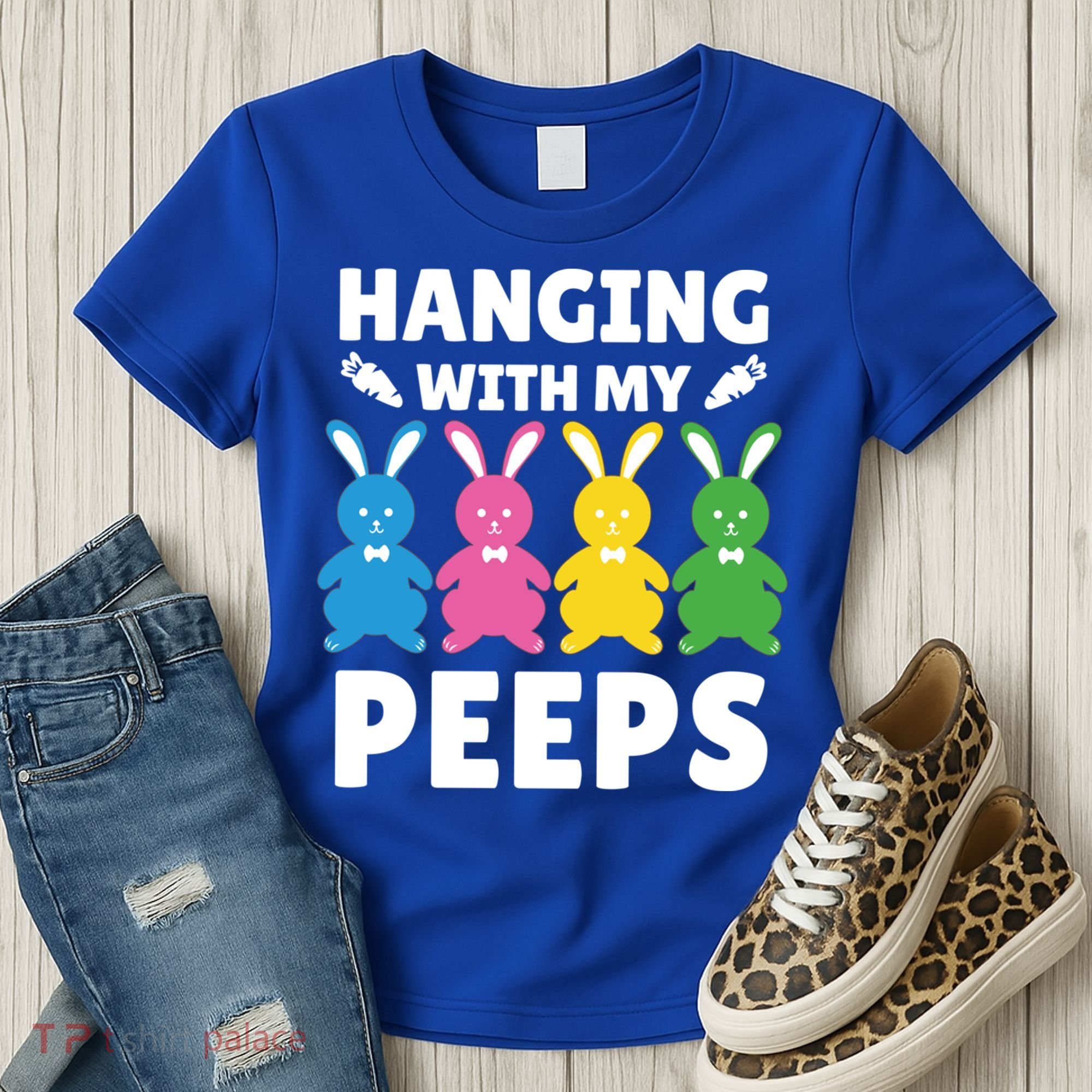 Cute Bunnies Hanging With My Peeps Cool Gift Women's T-Shirt