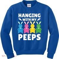 Cute Bunnies Hanging With My Peeps Cool Gift Kids Sweatshirt thumb 0