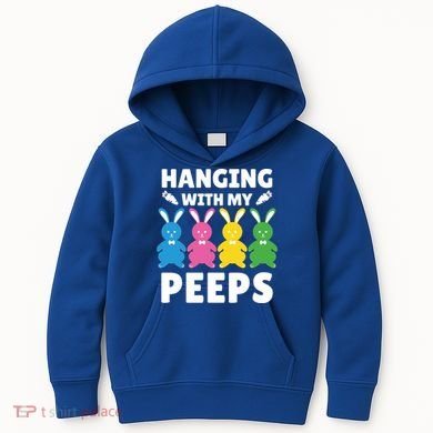 Cute Bunnies Hanging With My Peeps Cool Gift Kids Hoodie