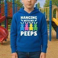 Cute Bunnies Hanging With My Peeps Cool Gift Kids Hoodie thumb 2