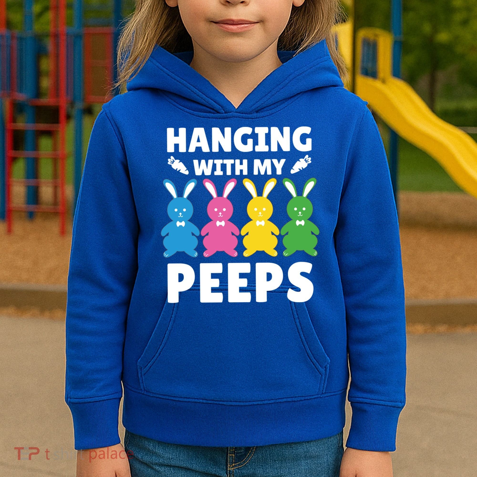 Cute Bunnies Hanging With My Peeps Cool Gift Kids Hoodie