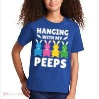 Cute Bunnies Hanging With My Peeps Cool Gift Kids T-Shirt thumb 2