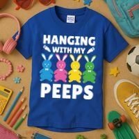 Cute Bunnies Hanging With My Peeps Cool Gift Kids T-Shirt thumb 3