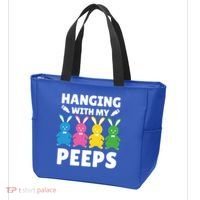 Cute Bunnies Hanging With My Peeps Cool Gift Tote Bag thumb 3