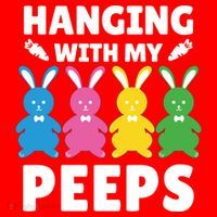 Cute Bunnies Hanging With My Peeps Cool Gift Santa Hat thumb 1