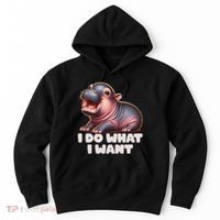 Cute Baby Hippo Moo Deng I Do What I Want Hoodie thumb 0