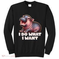 Cute Baby Hippo Moo Deng I Do What I Want Sweatshirt thumb 0