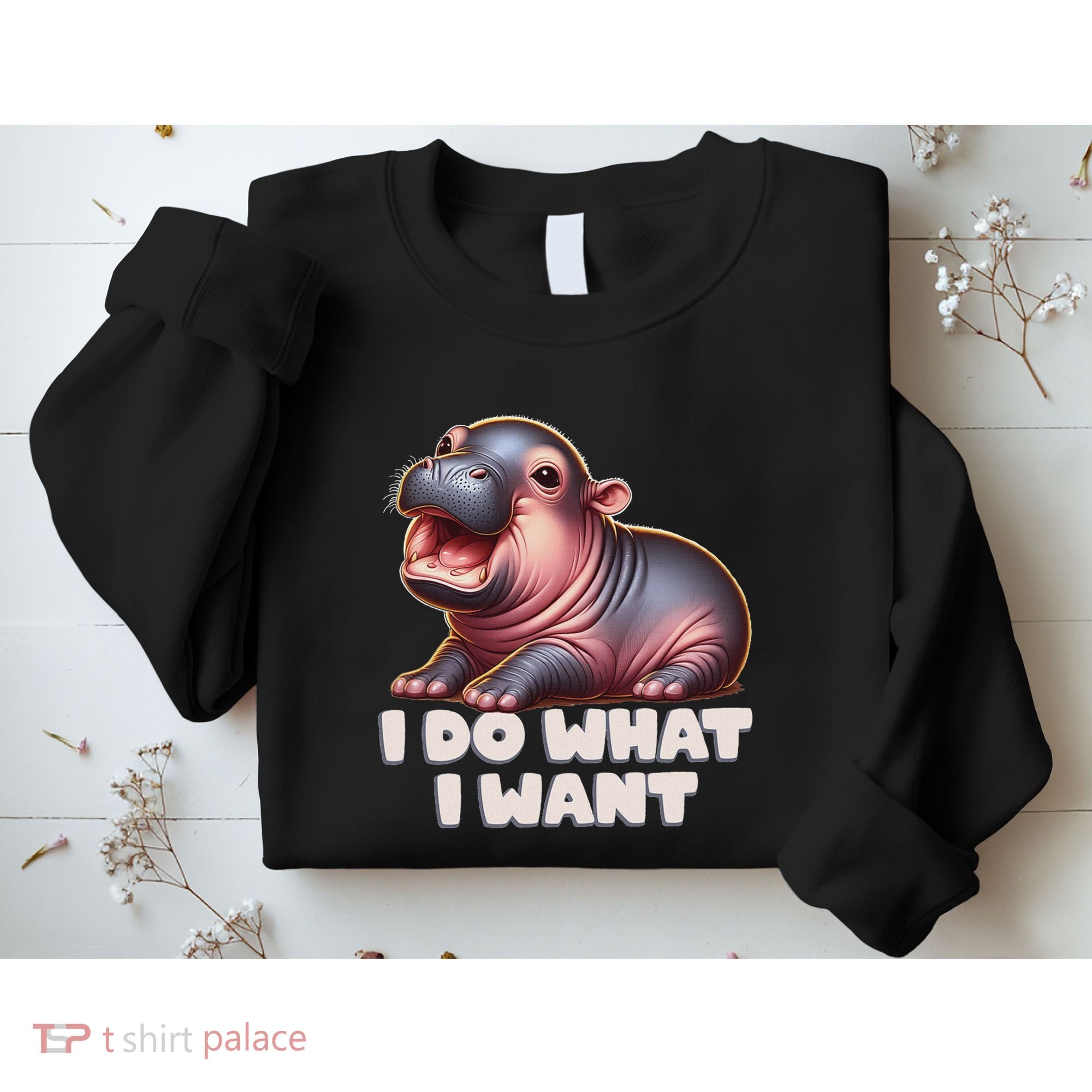 Cute Baby Hippo Moo Deng I Do What I Want Sweatshirt