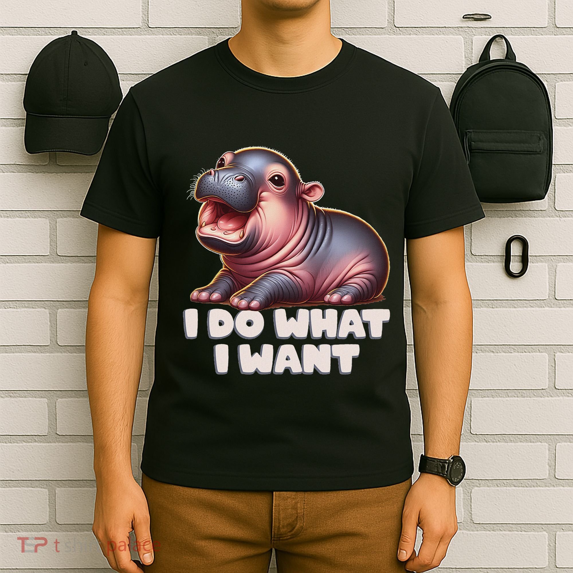Cute Baby Hippo Moo Deng I Do What I Want T-Shirt