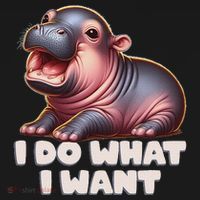 Cute Baby Hippo Moo Deng I Do What I Want Mousepad thumb 1