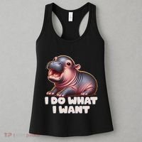 Cute Baby Hippo Moo Deng I Do What I Want Women's Tank Top thumb 3