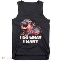 Cute Baby Hippo Moo Deng I Do What I Want Tank Top thumb 0