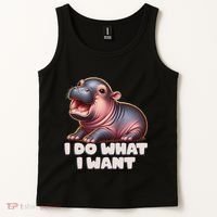 Cute Baby Hippo Moo Deng I Do What I Want Tank Top thumb 2