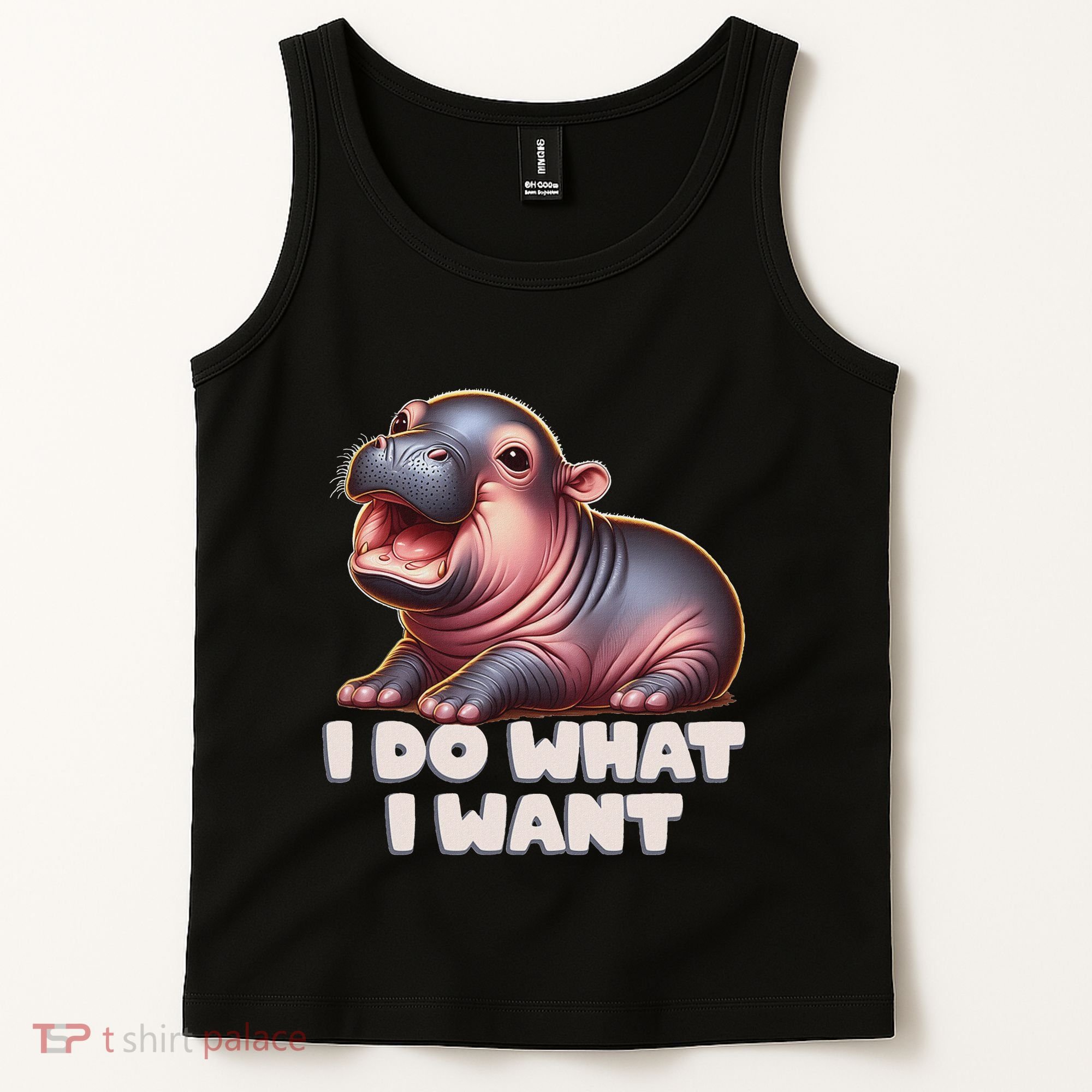 Cute Baby Hippo Moo Deng I Do What I Want Tank Top