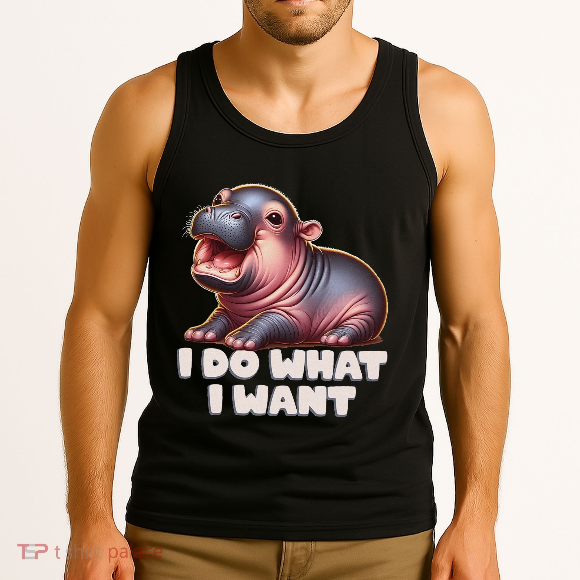 Cute Baby Hippo Moo Deng I Do What I Want Tank Top