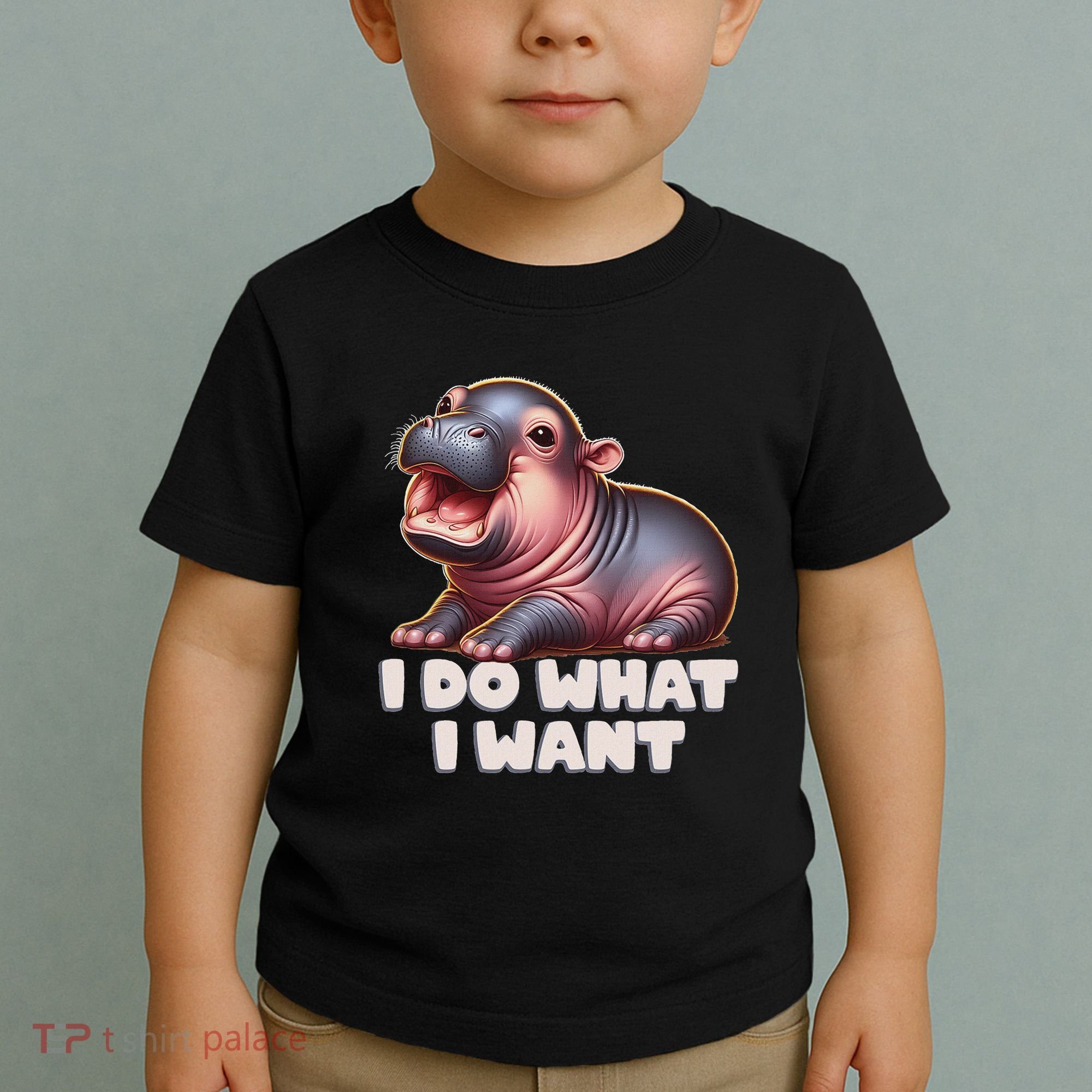 Cute Baby Hippo Moo Deng I Do What I Want Toddler T-Shirt
