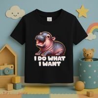 Cute Baby Hippo Moo Deng I Do What I Want Toddler T-Shirt thumb 3