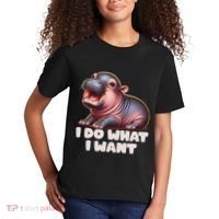 Cute Baby Hippo Moo Deng I Do What I Want Kids T-Shirt thumb 2
