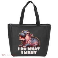 Cute Baby Hippo Moo Deng I Do What I Want Tote Bag thumb 0