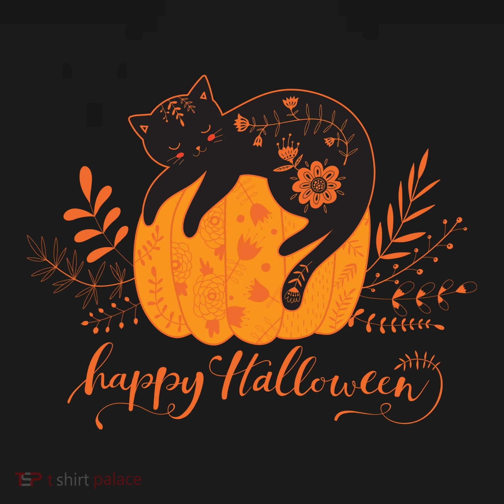 Cute Boho Halloween Black Cat Fall Pumpkin Doggie Tank