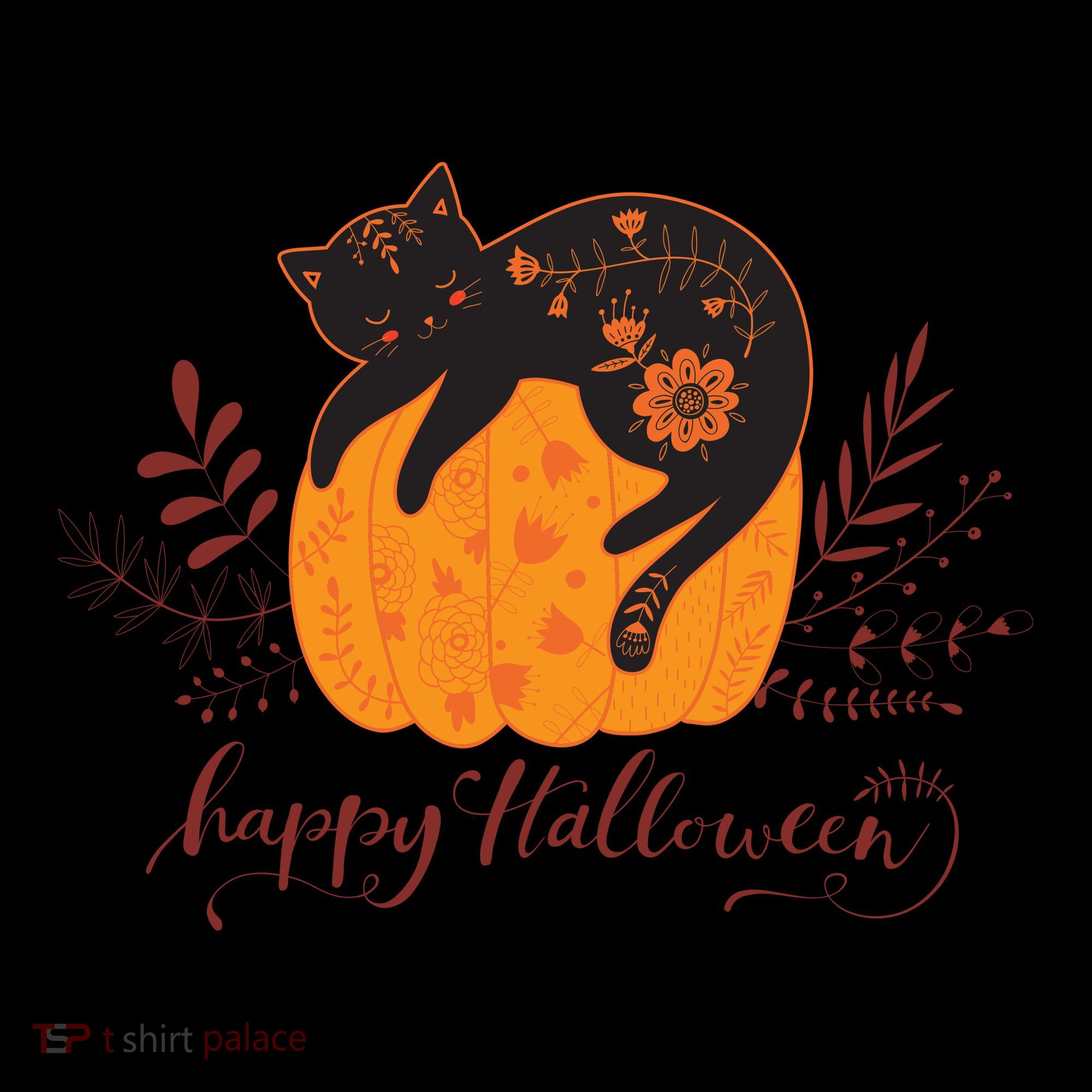 Cute Boho Halloween Black Cat Fall Pumpkin Coffee Mug