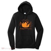 Cute Boho Halloween Black Cat Fall Pumpkin Women's Hoodie thumb 0
