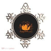 Cute Boho Halloween Black Cat Fall Pumpkin Ornament thumb 0