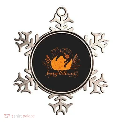 Cute Boho Halloween Black Cat Fall Pumpkin Ornament