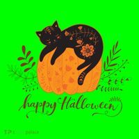 Cute Boho Halloween Black Cat Fall Pumpkin Mousepad thumb 1
