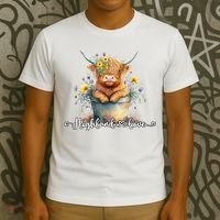Cute Baby Highland Cow Calf Highland Love Spring Pastel T-Shirt thumb 3