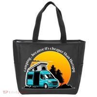 Camping Because It's Cheaper Than Therapy Tote Bag thumb 0