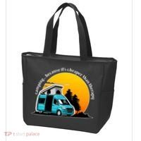 Camping Because It's Cheaper Than Therapy Tote Bag thumb 3