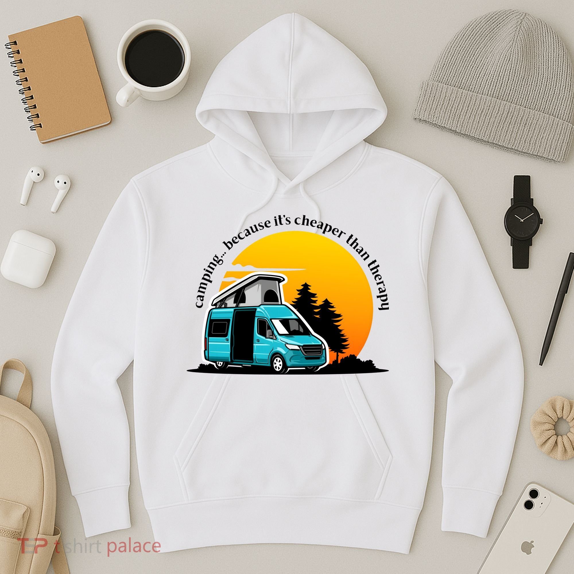 Camping Because It's Cheaper Than Therapy Hoodie