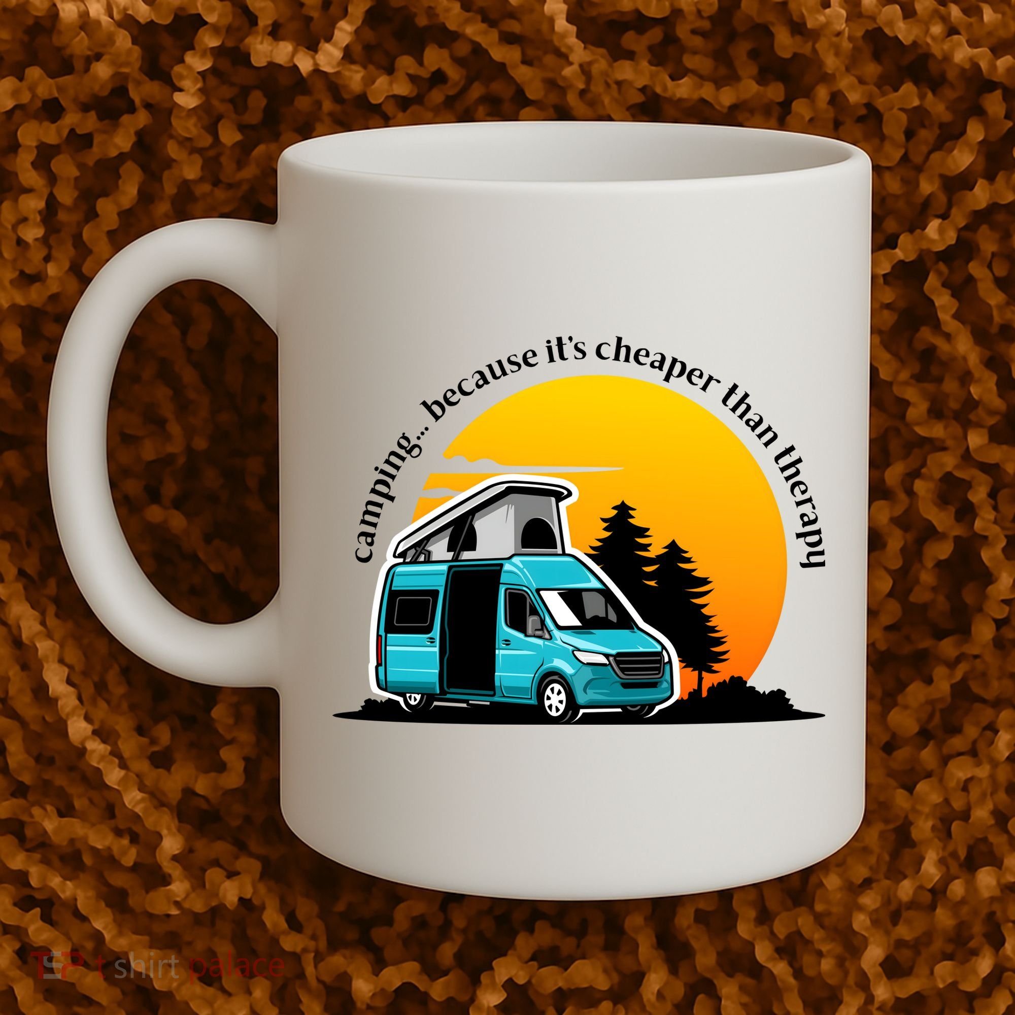 Camping Because It's Cheaper Than Therapy Coffee Mug
