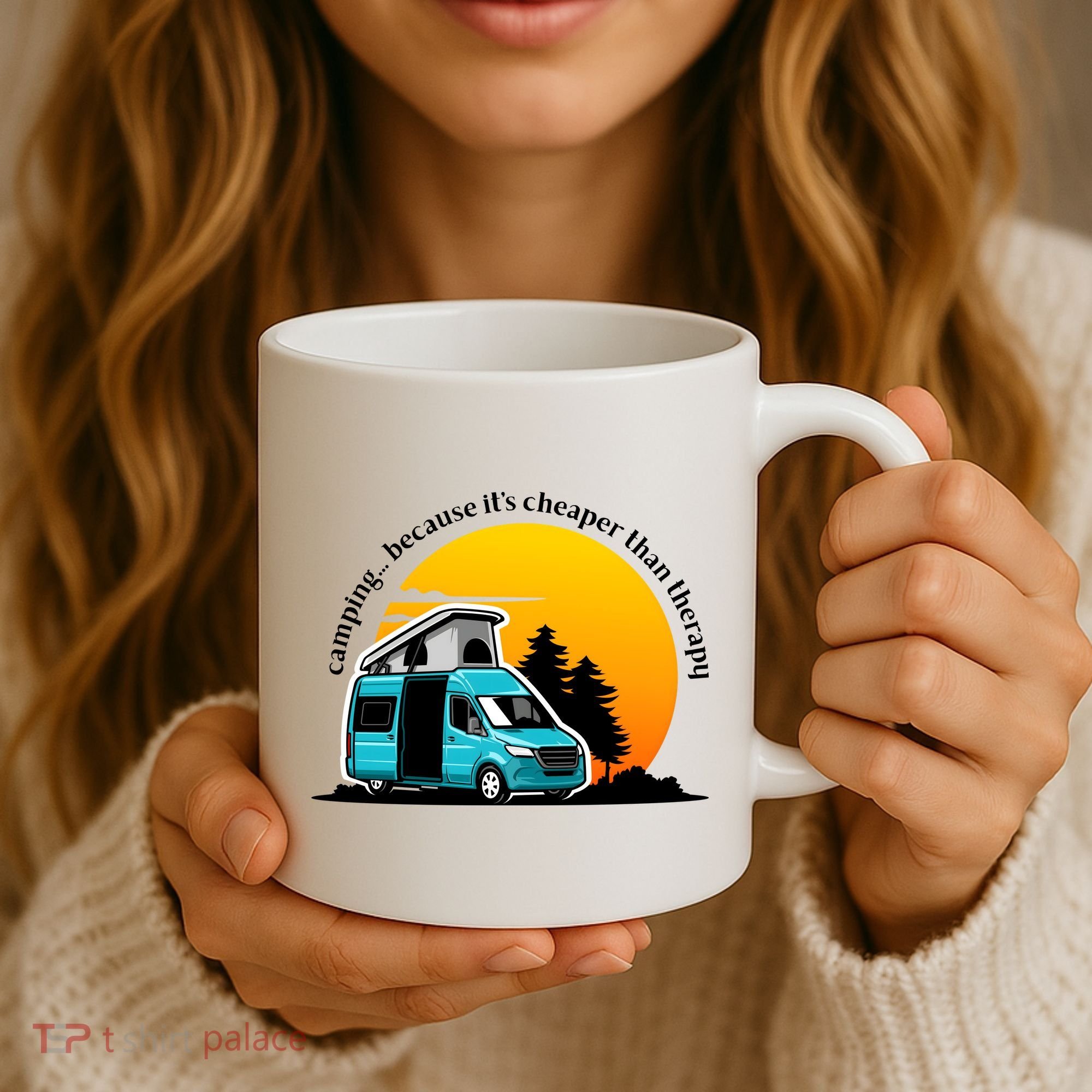 Camping Because It's Cheaper Than Therapy Coffee Mug