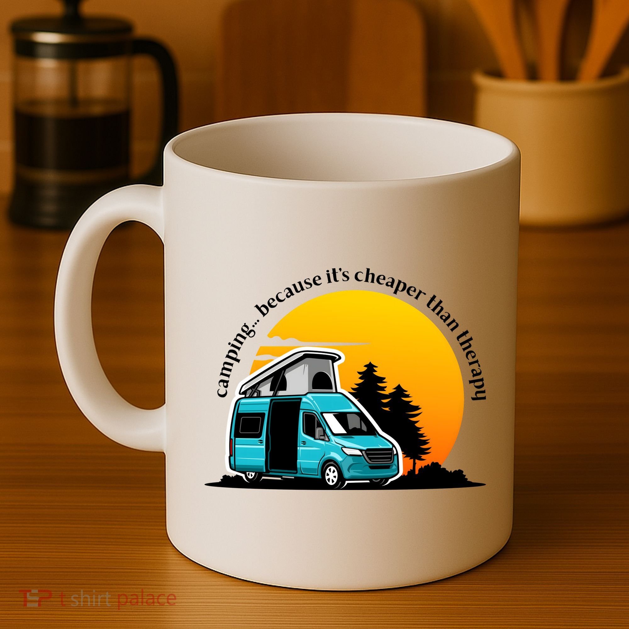Camping Because It's Cheaper Than Therapy Coffee Mug
