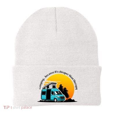 Camping Because It's Cheaper Than Therapy Beanie