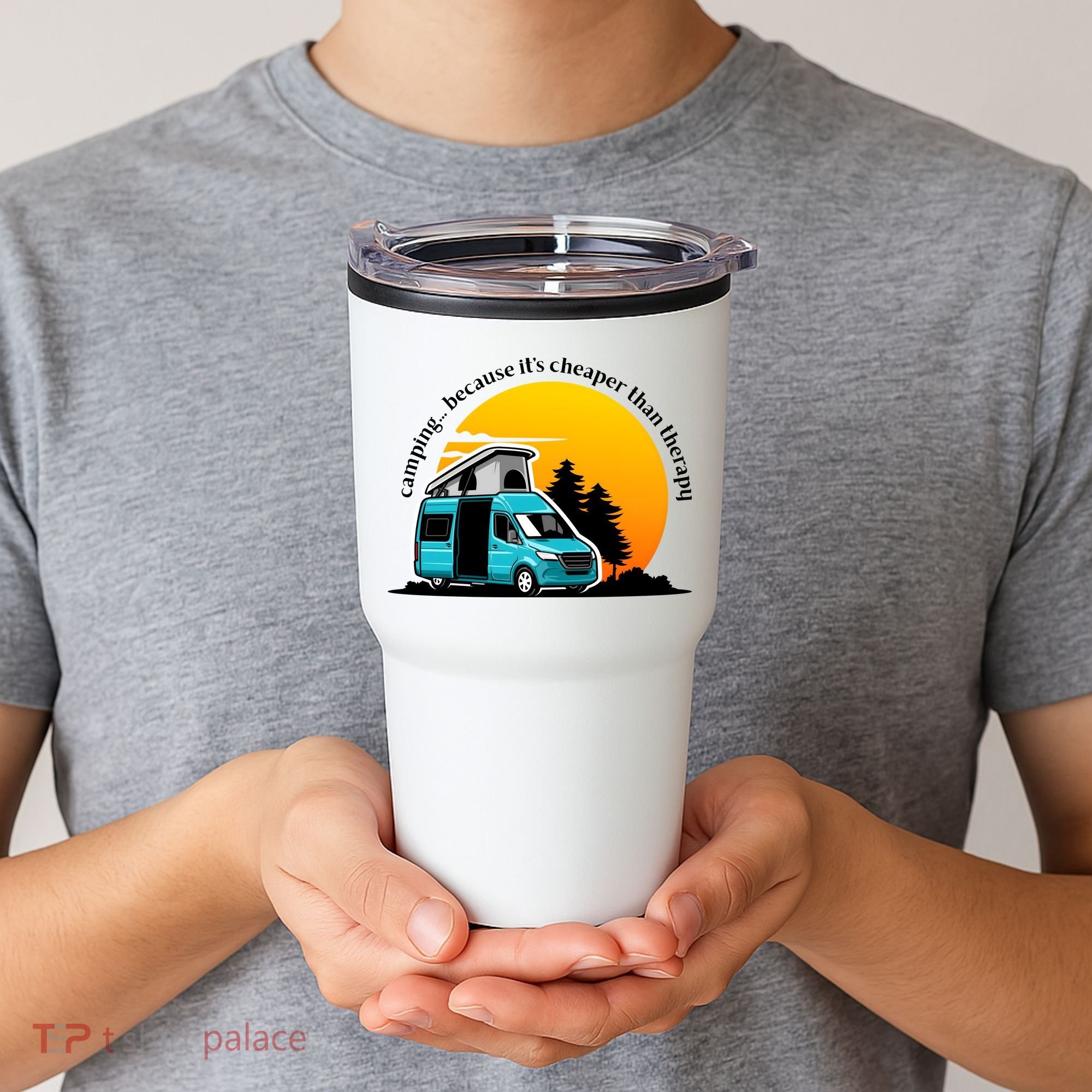 Camping Because It's Cheaper Than Therapy Tumbler