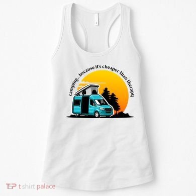 Camping Because It's Cheaper Than Therapy Women's Tank Top