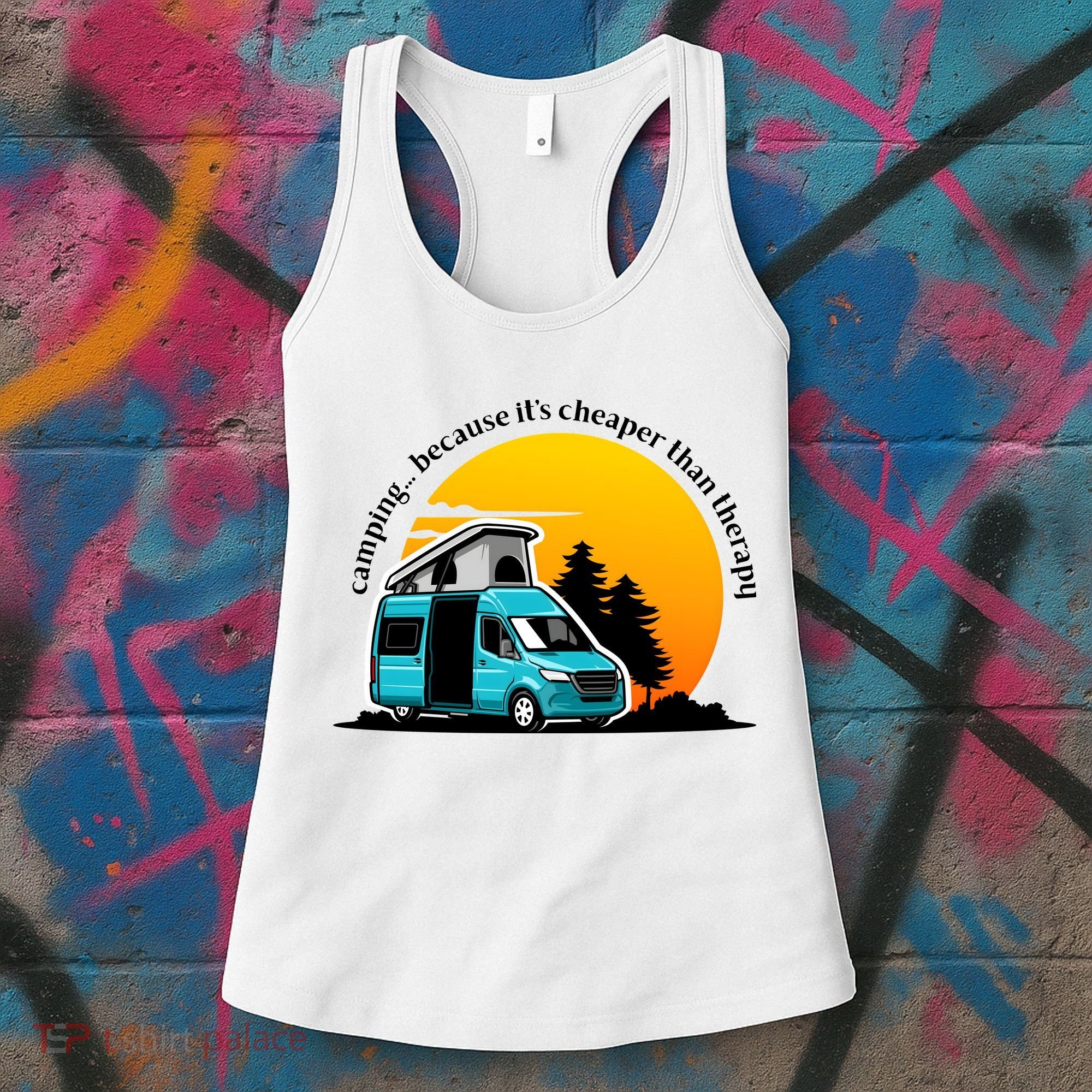 Camping Because It's Cheaper Than Therapy Women's Tank Top
