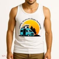 Camping Because It's Cheaper Than Therapy Tank Top thumb 3
