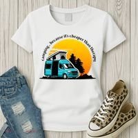 Camping Because It's Cheaper Than Therapy Women's T-Shirt thumb 3